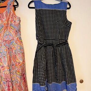 Talbots Black and White Patterned Dress